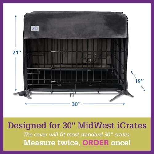Pet Dreams Dog Crate Cover - Breathable Fabric Kennel Topper for Double-Door Crates, Fits iCrate Dog Cages 18, 24, 30, 36, 42, 48 Inches (Pink, Medium, 30")