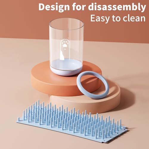 Compact Pet Paw Cleaner with 2 Absorbent Towels - Ergonomic Non-Slip Dog/Cat Foot Washer for Small & Medium Breeds, Portable Muddy Paw Cleaner Tool + Gentle on Puppy Paws - Blue