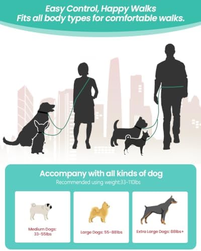 Hands Free Dog Leash with Seatbelt Set, Adjustable 5.9-9.5ft