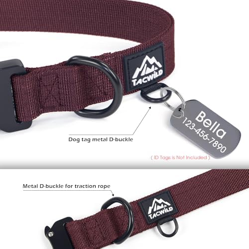 Dog Collar for Large Medium Small Dogs Leash Harness(Burgundy, L)