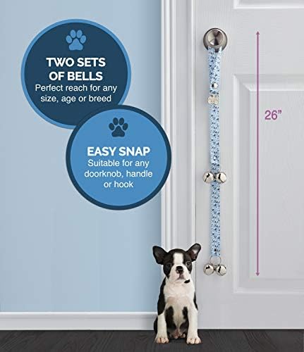 PoochieBells Handcrafted Dog Doorbell for Potty Training – Easy & Quick, Doggie-Safe USA-Made Dog Door Bell with Perfect Sound, Dog Trainer-Recommended for Over 20 Years, Bone App Brown