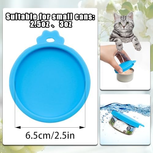 4Pcs 3 oz Cat Food Can Lids (Green+Red+Yellow+Sky Blue)