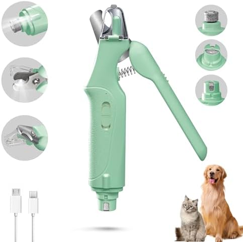 CATPICK 2-in-1 Cat & Dog Nail Clippers with Grinder and Dual LED Lights
