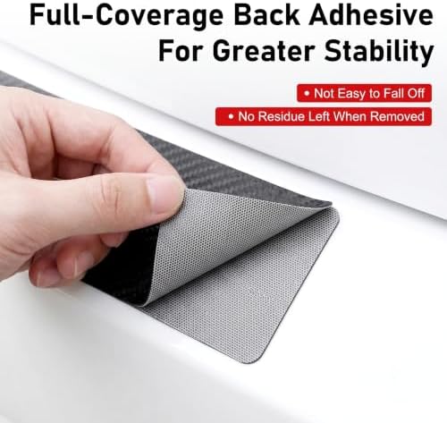 9 PCS Carbon Fiber Sport Car Door Sill Guard Stickers, Self-Adhesive Anti-Scratch Car Threshold Protector Trim, Door Edge Decorative Protection Accessories, Fit for Most Vehicles (Black)
