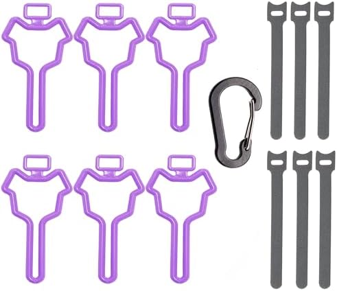 Dog Poop Bag Holder and Carrier, Waste Bag Hand Free Holder (6 Pack, Purple)