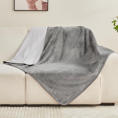 Waterproof Blanket Bed Cover 40"x60" for Adults or Pets, Grey