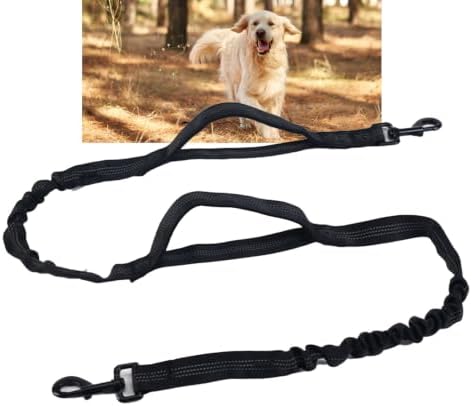 TOPINCN Hands Free Dog Leash, Shock Absorbing Adjusted Waist Belt (Black)