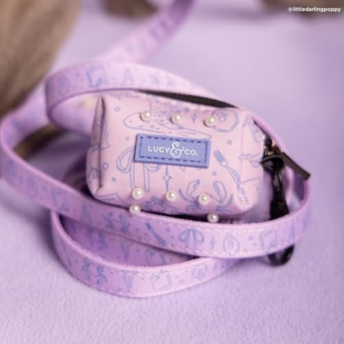 Lucy & Co. Magnificent Mermaid Pearl Dog Poop Bag Holder and Dispenser, Clips to Leash, Water-Repellent Neoprene, Includes Refill Roll