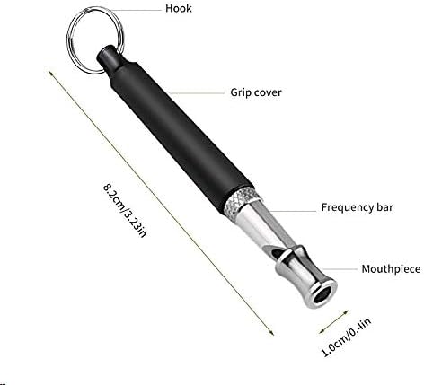 Dog Whistle to Stop Barking, Adjustable Pitch Ultrasonic Training Tool Silent Bark Control for Dogs-2 Free Lanyard Strap with Pack of 2 PCS Pet Whistle