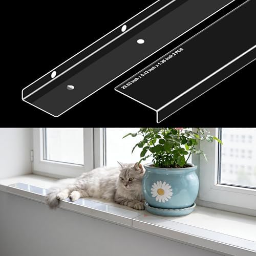 Window Sill Protector, 2-Pack Transparent Pet Window Guard & Scratch-Resistant Cover – Heavy Duty Protection from Cat and Dog Claws Chewing for Plants 29.5 '' x 5.1''