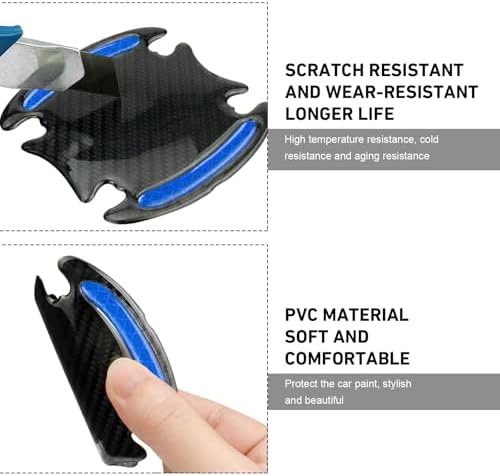 WZP 8PCS Car Door Handle Scratch Protectors, 3D Safety Reflective Strips
