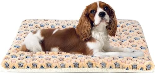 Mora Pets Dog Crate Pad Bed Ultra Soft Pet Mat Star Print Brown 23 x18 Inch