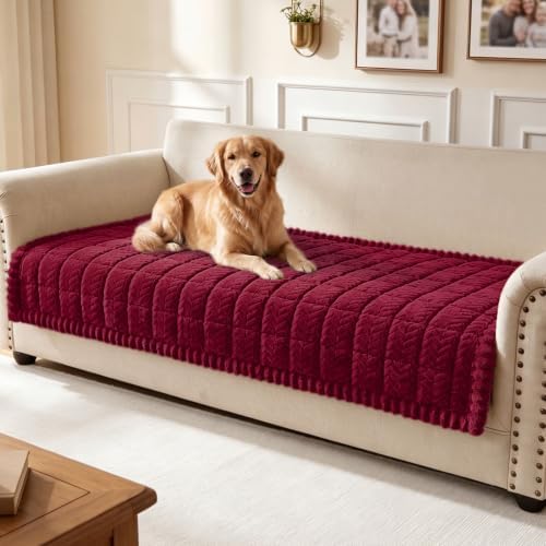 Smiry Couch Cover for Dogs, Non Slip Fuzzy Pet Sofa Covers Washable