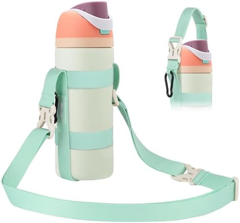 EasyAcc Water Bottle Holder Strap Sling, for Owala FreeSip 24 32 40 oz, Hydro Flask, Cirkul, Yeti, Stanley Flip, Universal Water Bottles, with Carabiner, for Walking Curise Travel (Bottle Excluded)