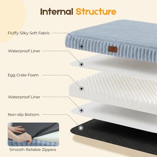 Orthopedic Dog Bed for XL Dog, Waterproof Washable Pet Bed for Crate