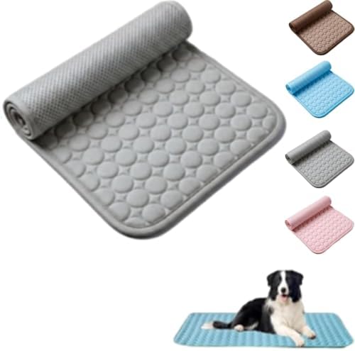 Dog Cooling Mat - No Freeze Needed, Self-Cooling Pad for Dogs, Washable Portable Coolings Pad for Dogs Cats(Gray,Small)
