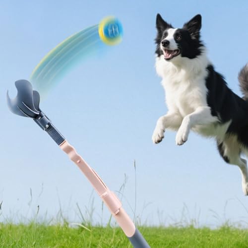 Dog Ball Launching Thrower for Fetching with Extendable Club for Interaction Play and Outdoor Fun Training Game Pet Training Ball Thrower