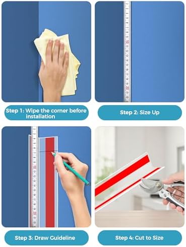 MONOID Wall Corner Protector, 2 PCS Furniture Edge Protection, PC Anti-Bump Guards Avoid Scratching Corner Trim for Door Frame, Table, Countertop, Stair, Self-Adhesive, Clear, 1.97IN×47.24IN/5CM×120CM