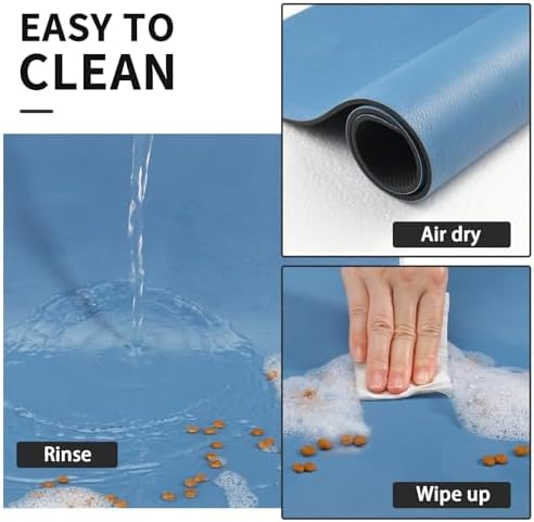 HotLive Pet Feeding Mat - Absorbent Dog & Cat Mat, Blue, 16"x24"