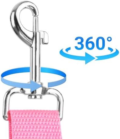 YAOHDAO Dog Seat Belt Harness for Car, Restraint Adjustable with Elastic Bungee Buffer Headrest for Vehicle, 360 Degree Swivel Nylon Pet Safety Seat Belts Car Harness (Pink with Flowers)