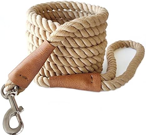 BTINESFUL 3/5/10ft Braided Rope Cotton Dog Leash for Large Medium Dogs