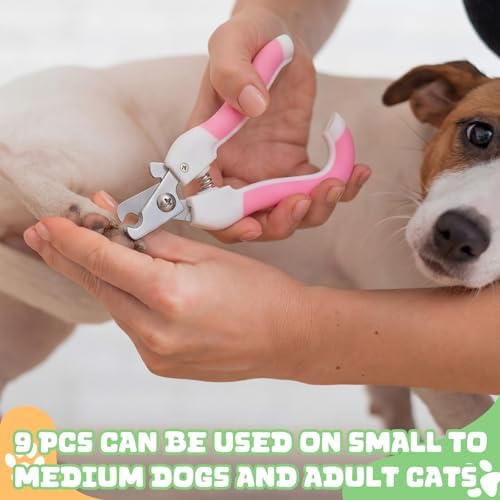 9 Pcs Small Dog Nail Clippers Bulk with Safety Guard,Fresh