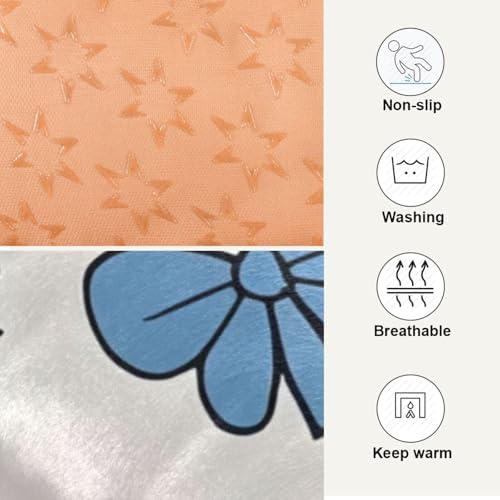Blue Bow Tie Dog Bed Mat Non-Slip Washable Dog Crate Pad Soft Fluffy Kennel Pad for Small Medium Pet, 24"x 36"