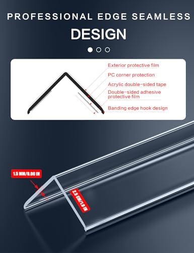 ‎‎Frychee Clear Self-Adhesive Wall Corner Protectors，Corner Guards & Edge Protector for Wall Door Frame Cabinet Baseboard & Door, Table, Stair (24, 32" X 1.0")