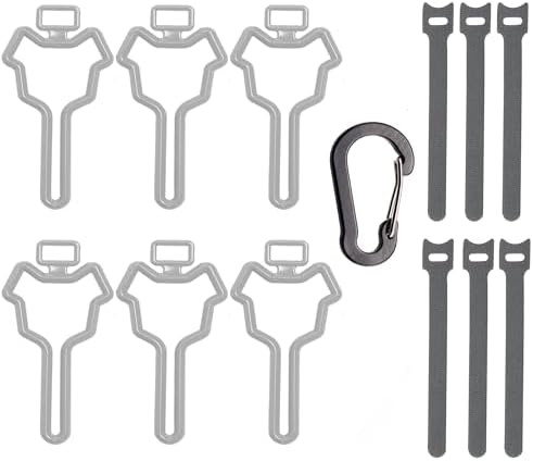 Dog Poop Bag Carrier, Hand Free Waste Bag Holder (6 pack, Grey)