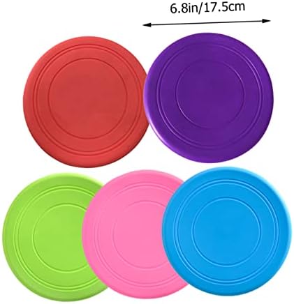 COLLBATH 5pcs Flying Disc Dog Chew Toys Interactive Pet Training Discs for Puppies Soft Floating Design Bright Colors for Safe Fun for Outdoor Fetch and Exercise