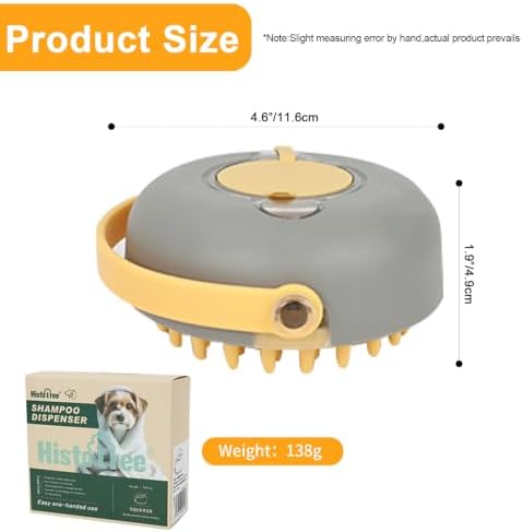 Yellow Dog Bath Brush for Bathing&Shedding Dog Shampoo Brush