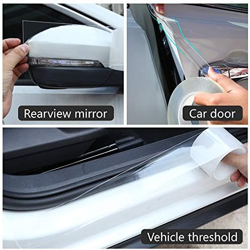 MYFAMIREA Car Door Invisible Anti-Collision Self Adhesive Seal Strip Seal Weather Strip Scratch Resistant Transparent Fit for Most Car, Protect The Car Body and Door (16.4Ft x 4In)