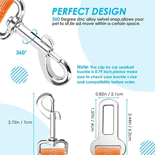 SlowTon Double Dog Seat Belt for Car with Elastic Bungee Buffer, Adjustable