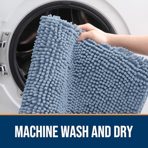 OLANLY Dog Door Mat for Muddy Paws 24x16, Super Absorbent Chenille Mud Mat