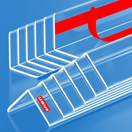 MONOID Wall Corner Protector - Pack of 12 Self Adhesive Corner Guards for Walls Edge Protection - 1.18 inch x 1.18 inch x 57.9 inch, Easy to Apply – No Tools Needed