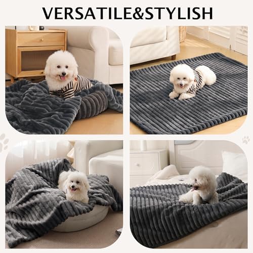 PuTian Waterproof Dog Blanket for Couch, 40"x50", Dark Grey
