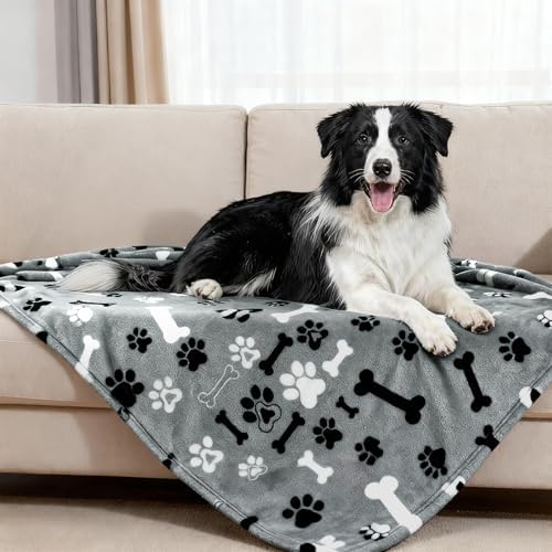 Rezutan Dog Blankets for Small ＆ Medium Dogs Cat, Grey, 40 x 31 inch