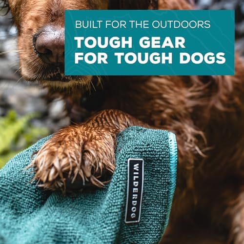 Wilderdog Quick Dry Towel for Dogs, Ideal for Home, Travel, Grooming & Outdoor Use, 24" x 48" - Green