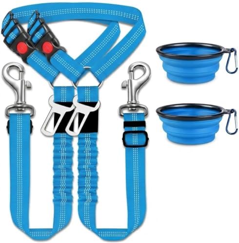 Heavy Duty Retractable Headrest Dog Seat Belt (2, Blue)