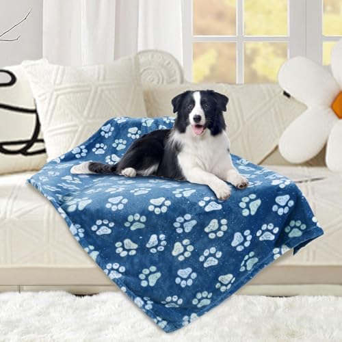 Rezutan Dog Blankets for Small ＆ Medium Dogs Cat, Navy Blue, 40 x 31 inch