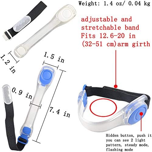 Premium LED Light Up Armband, Reflective Adjustable Wearable Silicone Running Belt Strap/Waterproof Glow in The Dark for Running Jogging Walking Cycling Concert Camping Outdoor Sports