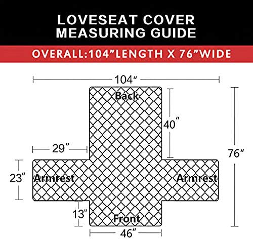 Easy-Going Reversible Loveseat Couch Cover for 2 Cushion Couch Sofa Cover for Dogs Water Resistant Furniture Protector with Foam Sticks Elastic Straps for Pet (Loveseat, Black/Black)