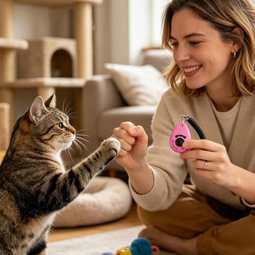 Dog Training Clicker, Pet Behavior Device with Wrist Strap, Hands-Free