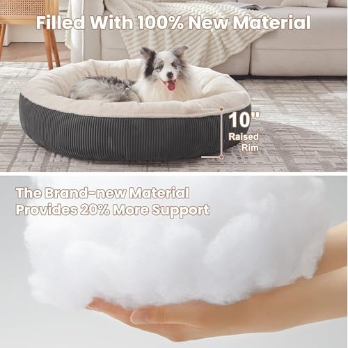45 inches Calming Donut Dog Bed for Extra Large Dogs,Dark Grey