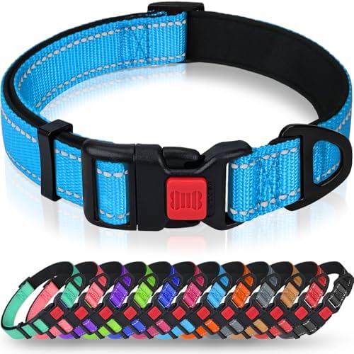 Taglory Reflective Extra Large Dog Collar, Comfortable for Safe Night Walks