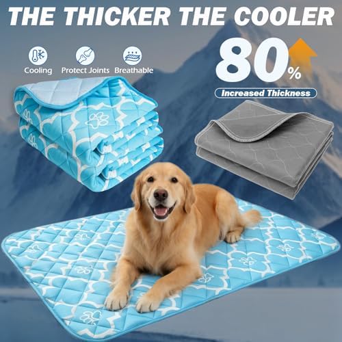 EXPAWLORER Dog Cooling Mat-28.3''*47.2'' Upgraded Extra Large Cooling Pad for Dog Dogs Cats Pets in Summer Keep Cool,Washable,Non-Slip Blanket for Grate Sofa Bed Outdoor