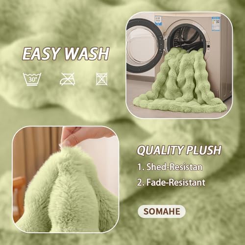 SOMAHE Dog Blanket for Couch Bed, Soft Faux Fur, Large 39x31 Fruit Green