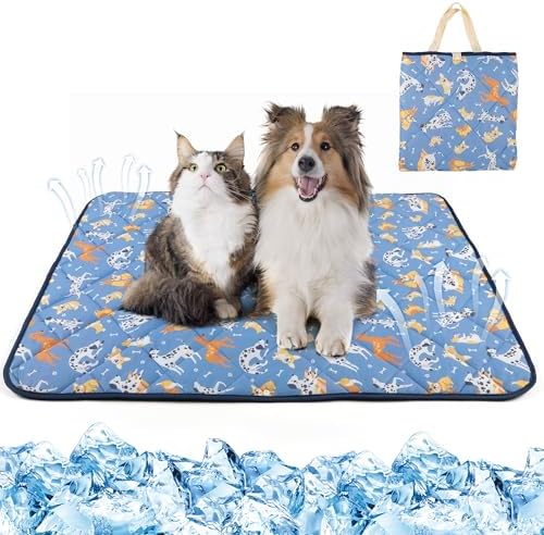 55.1"x40.2" Foldable Dog Cooling Mat, Washable Cooling Mat for Dogs, Soft Blanket for Dogs and Cats, Large