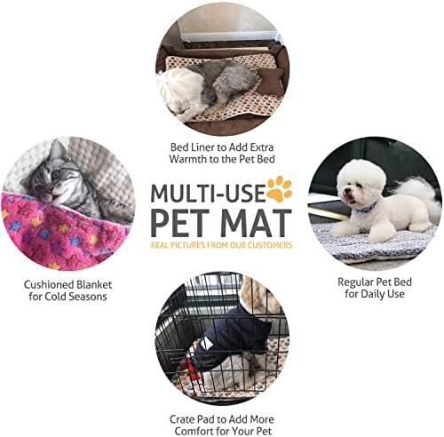 Mora Pets Dog Crate Pad Bed Ultra Soft Pet Mat Star Print Brown 23 x18 Inch