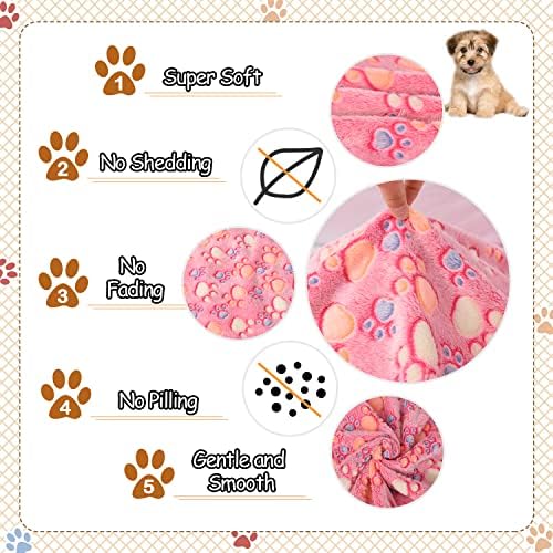 Rezutan Upgraded Flannel Blankets for Large Dogs & Cats, Pink 50" x 40"